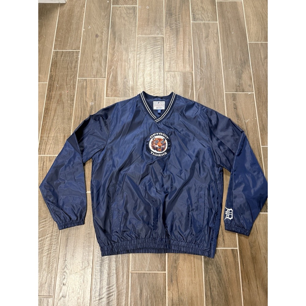Vintage Detroit Tigers MLB Genuine Merchandise Pullover Jacket Men's Size L Blue